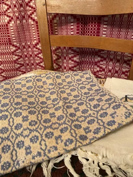 Pillow cover woven by Bob Young’s grandmother