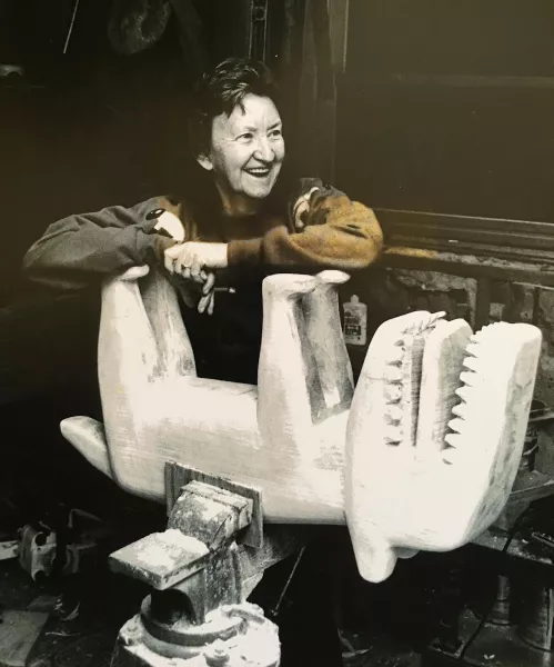 Minnie Adkins with Bear, 1992