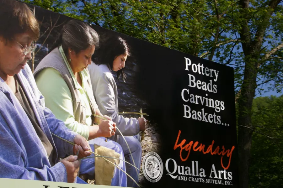 Geraldine Walkingstick family featured on billboard near Cherokee, NC