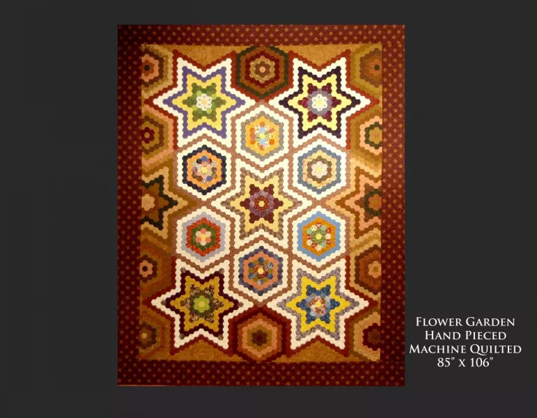 Flower garden machine quilted