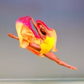 Female dancer leaping