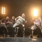 Dancers back lit