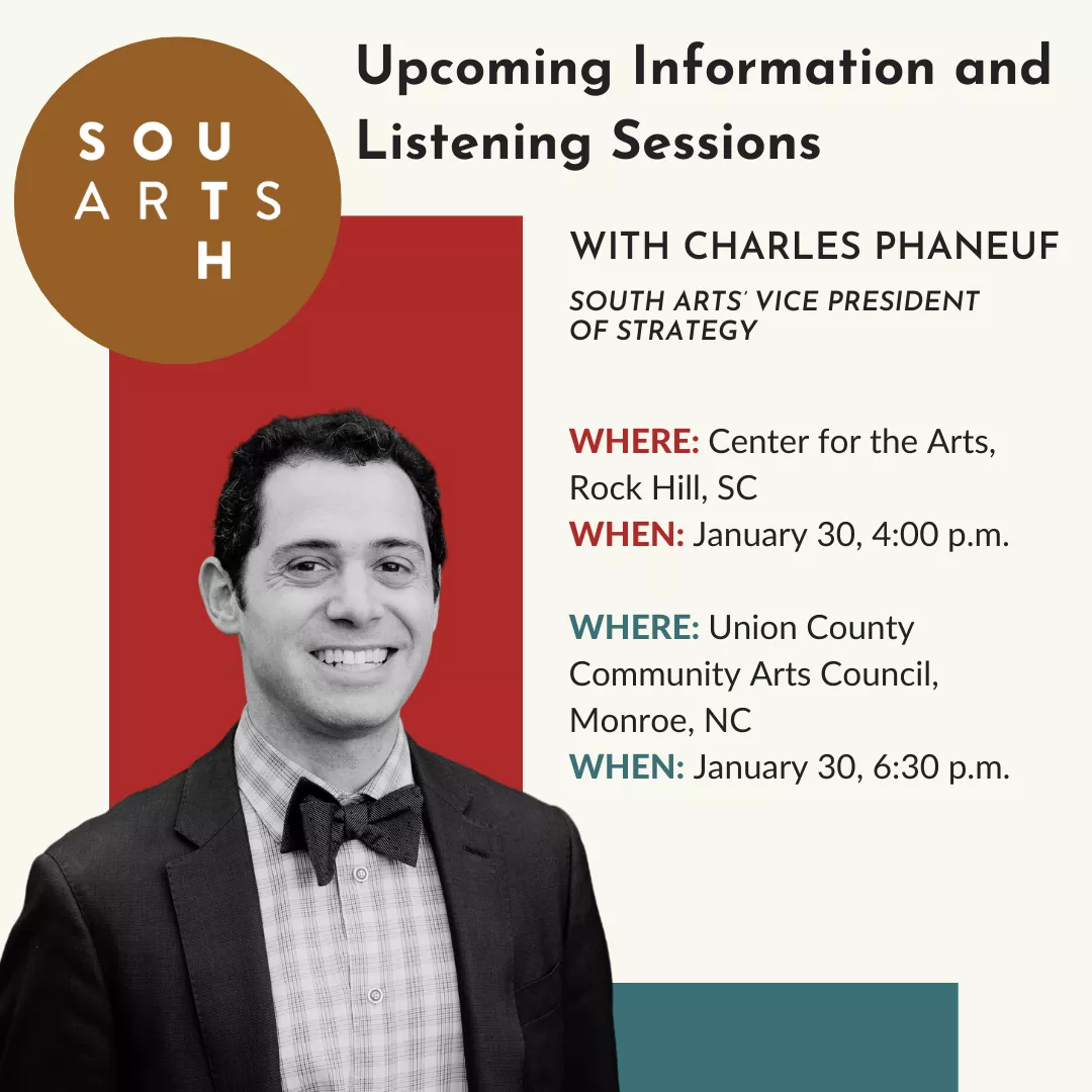 A graphic that details upcoming information and listening sessions