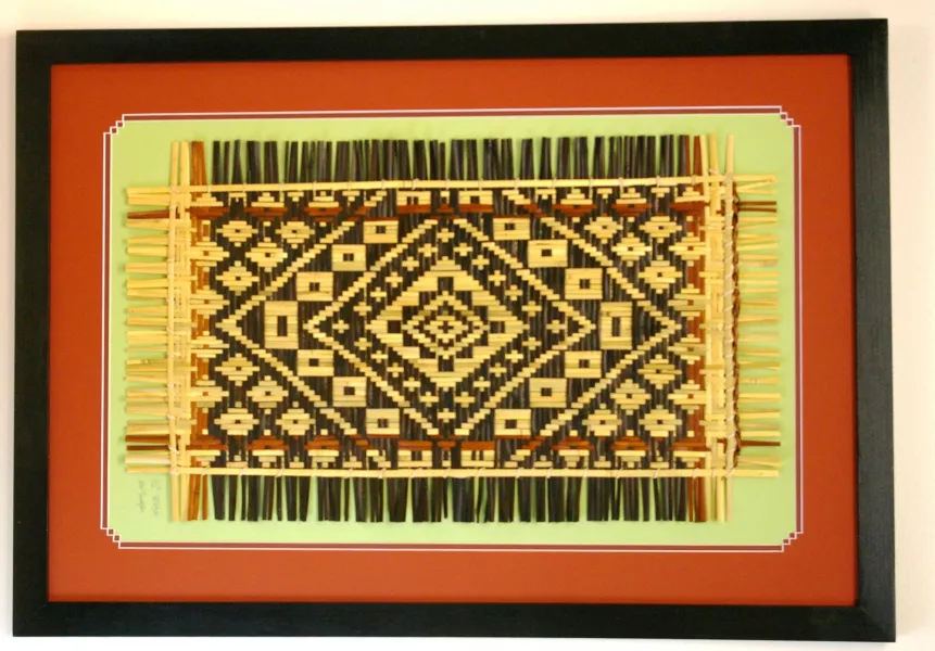 Framed woven mat