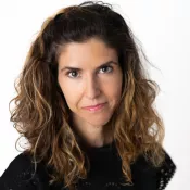 A woman looking into the camera