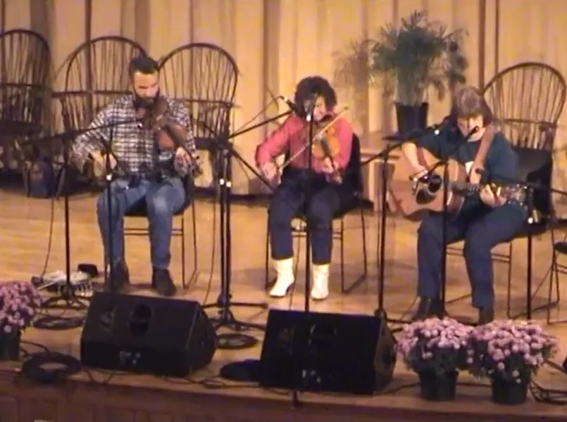 Mary Greene (guitar) playing with Ora Watson (fiddle) at Berea College, October 2001
