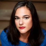 A woman looking into the camera