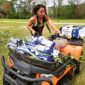 Woman loading four-wheeler