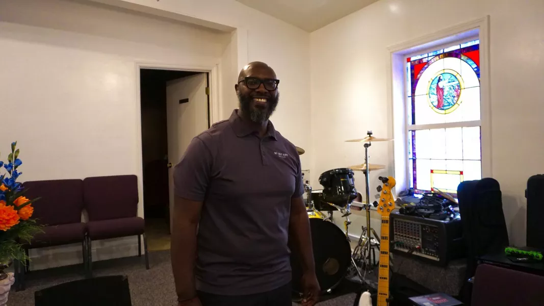 JR Fonville inside the House of God Church