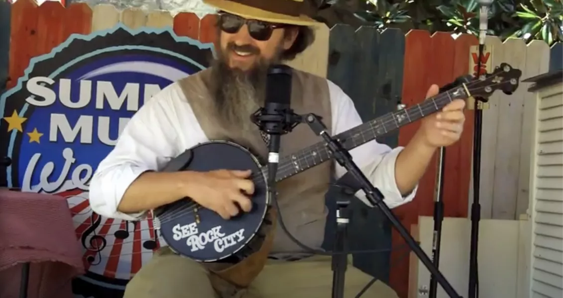 Performing at an outdoor festival