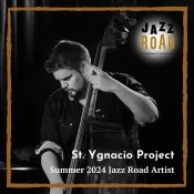 A man playing the upright bass