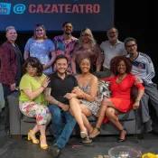 Theater group posing